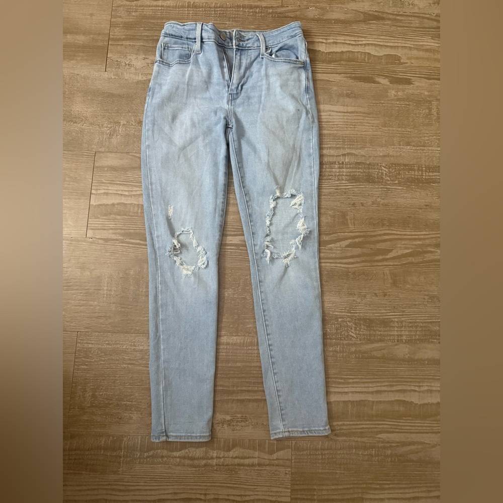 Levi's Light Blue Ripped Skinny Jeans